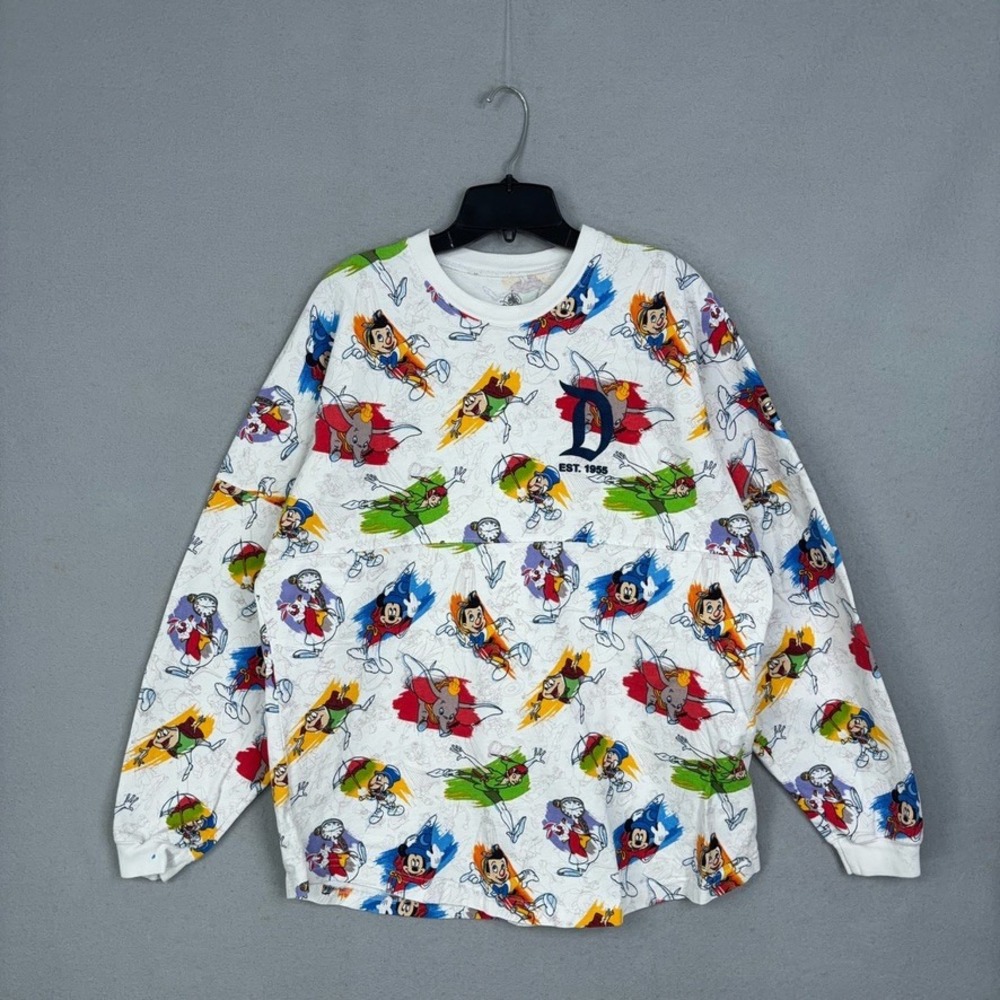Disney Spirit Jersey Adult Medium Character Print AOP Disneyland Resort Shirt